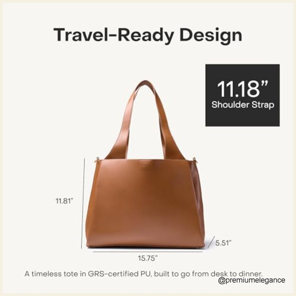 Large 18L Work Tote with Laptop Sleeve & Crossbody Strap for Travel - Picture 2 of 7